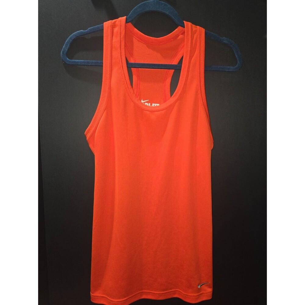 Nike Dri-FIT Racerback Tank Top - Womens M- Bright Orange Workout Gym